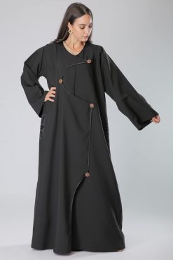 Designer-Cut Front Abaya