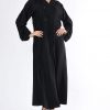 BLACK LINEN ABAYA
