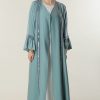 عباية خضراء مزينة بالدانتيل 8 Green Abaya with Lace