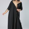 Beige and Black Fusion Abaya