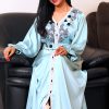 Thick satin silk Kaftan - green