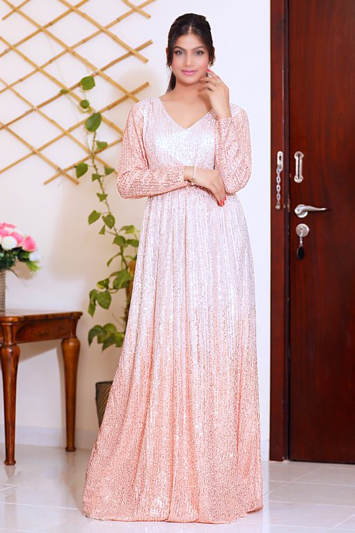 Rose Gold  Sequence Tulle Dress