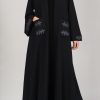 Designer Black Abaya - Al Yazya