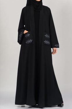 Designer Black Abaya - Al Yazya