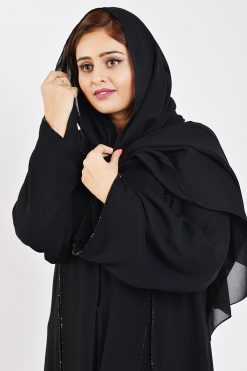 bsi3116 4 5 Beaded Chiffon Black Abaya