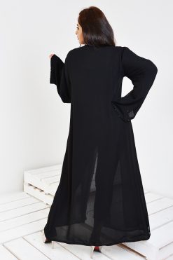 bsi3116 4 4 Beaded Chiffon Black Abaya