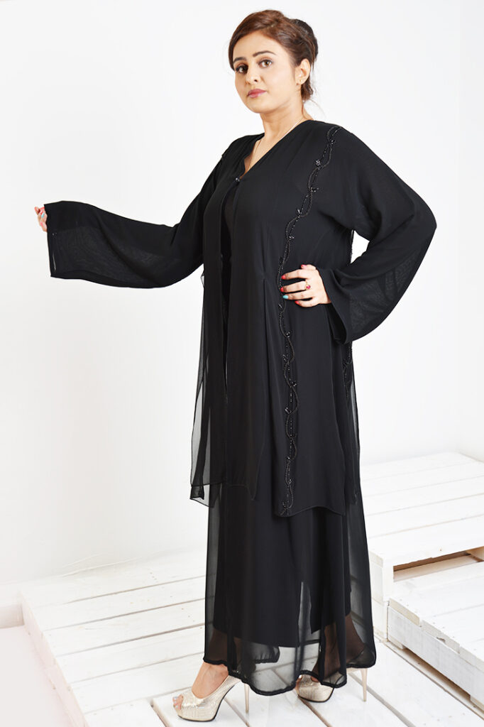 long open front abaya
