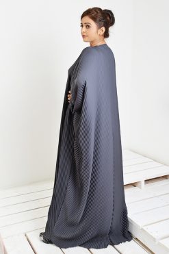 bsi3046 15 3 Grey Pleated Abaya