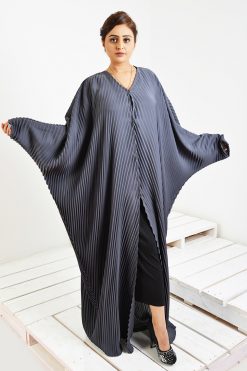 Grey Pleated Abaya
