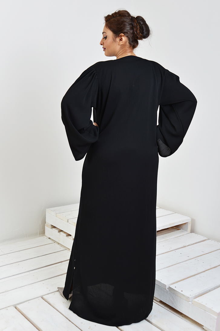 Simple Plain Black Abaya - Heracloset Online