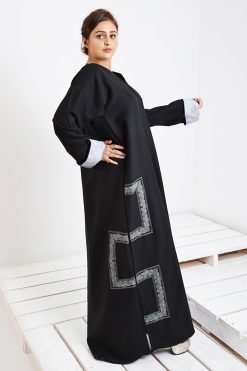 bsi3008 AR 3 Black Embroidered Classic Abaya