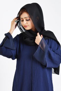 bsi3007 AR 6 Navy Blue Embroidered Abaya