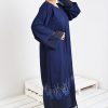 Navy Blue Embroidered Abaya
