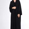 Black Abaya with Velvet