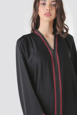 bsi01 aa001 bsi2066 3 Classic Black Abaya with Lace