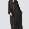 Classic Black Abaya with Lace