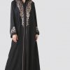 Embroidered Open Front Abaya
