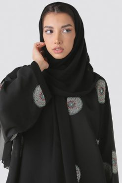 bsi01 aa001 bsi2053 3 BLACK PRINTED ALLOVER ABAYA