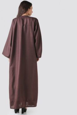 bsi01 aa001 bsi2016 5 Brown Front Pockets Abaya