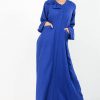 ROYAL BLUE FRONT POCKETS ABAYA