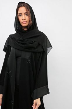 bsi01 aa001 bsi1157 4 Black Abaya Embellished with Beads