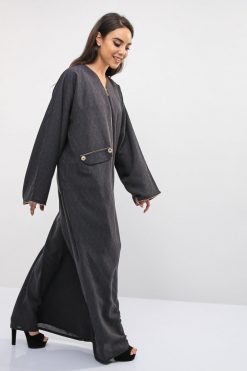 bsi01 aa001 bsi1151 5 Zip Embellished Abaya