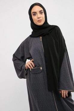 bsi01 aa001 bsi1151 3 Zip Embellished Abaya