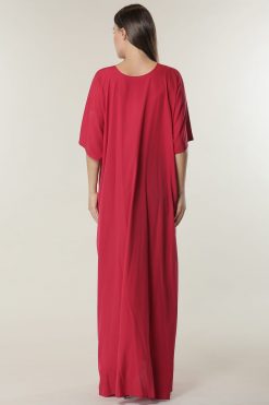 MOIUA60007 4 Red Maxi Slip Dress