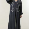 عباية بحرية مزينة بتطريز فضي يدوي، مقاس 8 Navy Abaya with Silver Handwork