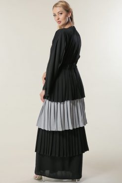 MOILAAM2077 3 Black Layered Abaya