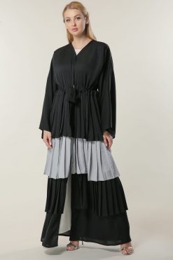 Black Layered Abaya