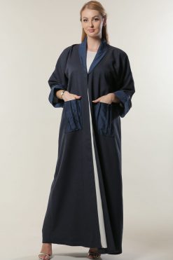 Navy Casual Abaya with Pockets