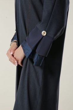 MOILAAM2073 4 Navy Abaya with Pleats