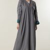 Grey Embellished Abaya