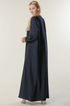 MOILAAM2064 3 Navy Abaya with Embellishment