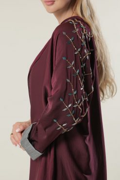 MOILAAM2061 4 Maroon Colour Abaya