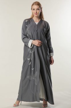 Grey Abaya with Embellishment
