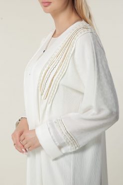 MOILAAM2055 4 White Abaya Open