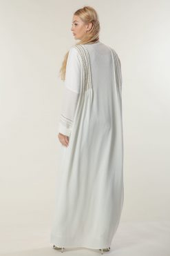 MOILAAM2055 3 White Abaya Open