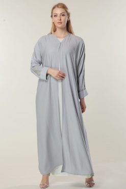 Grey Abaya with Embellishment