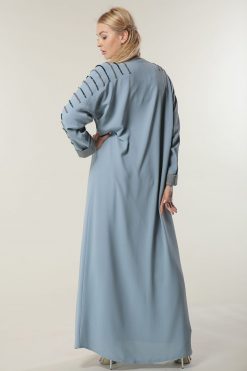 MOILAAM2049 3 Light Blue Open Abaya