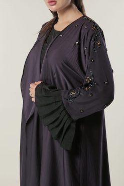 MOILAAM2048 4 Purple Open Abaya