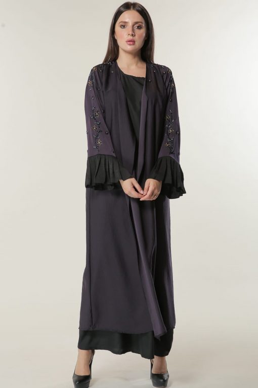 Purple Open Abaya