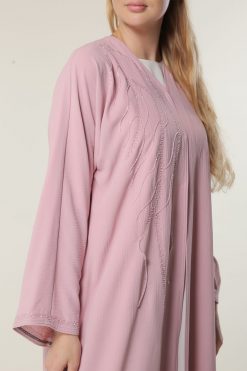 MOILAAM2046 4 Pink Embroidered Abaya
