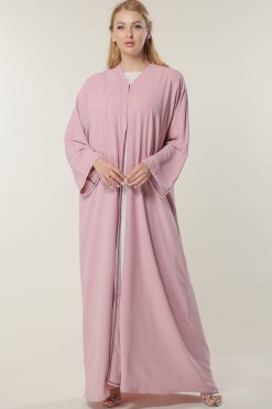 Pink Embroidered Abaya