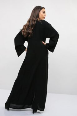bsi01 aa001 bsi1147 5 White Flowers Abaya