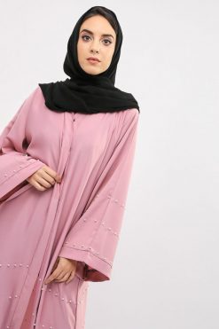 bsi01 aa001 bsi1130 3 Pink Abaya with Pearls