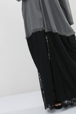 bsi01 aa001 bsi1065 3 Mesh Embellished Black Abaya