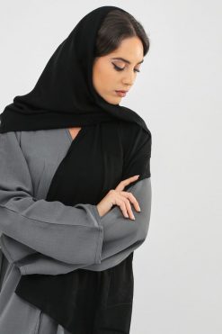 bsi01 aa001 bsi1065 4 Mesh Embellished Black Abaya