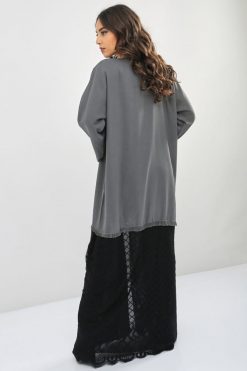 bsi01 aa001 bsi1065 5 Mesh Embellished Black Abaya
